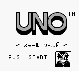 Uno Small World title screen for GameBoy